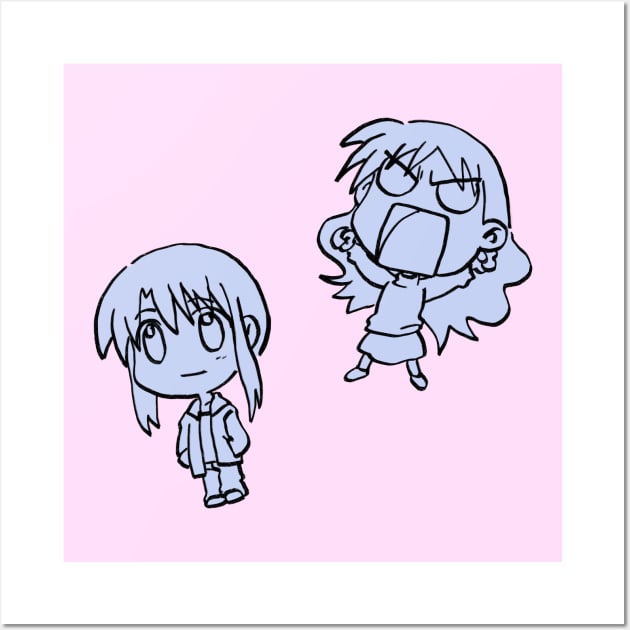 I draw chibi minamo and yukari sensei / azumanga daioh Wall Art by mudwizard